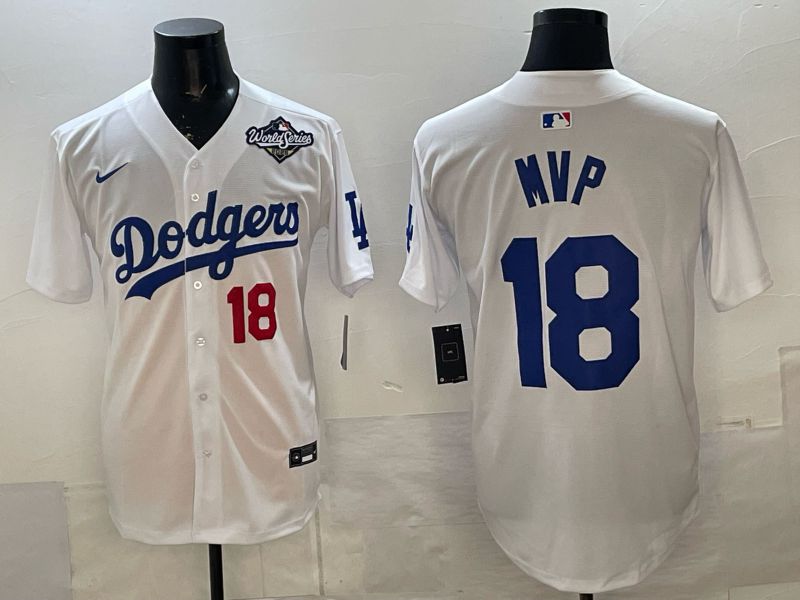 Men Los Angeles Dodgers #18 Mvp White Game 2026 Nike MLB Jersey style 03